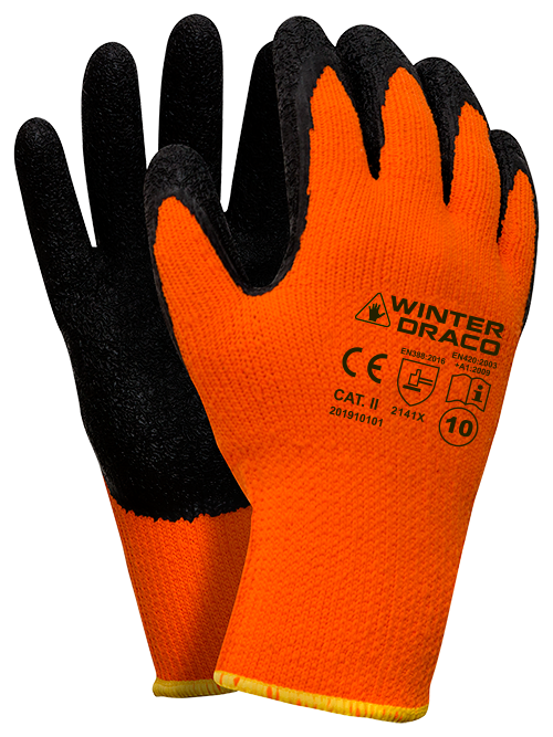 12 Paar Winterhandschuhe ECO mit Latex Beschichtung